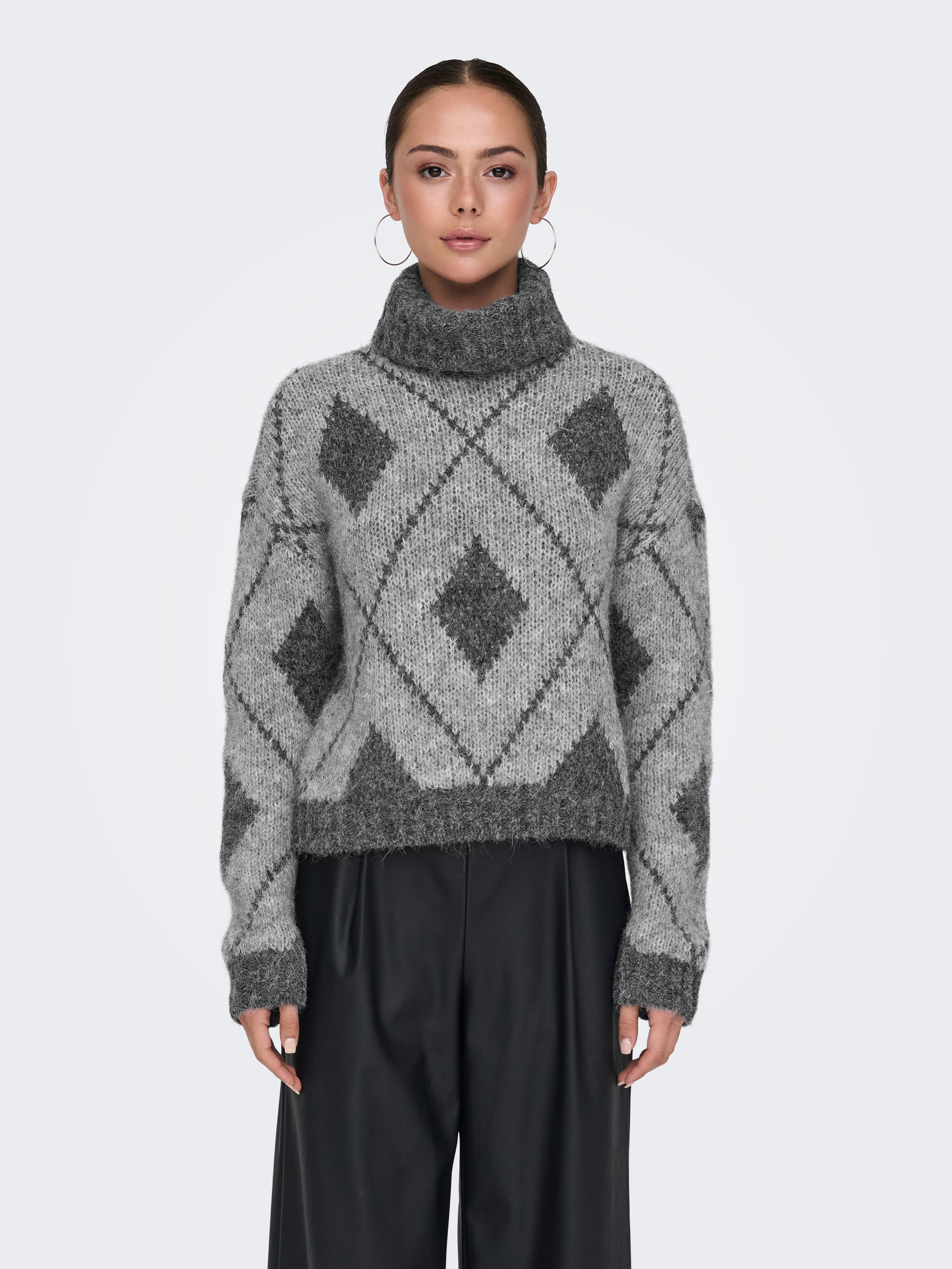JDYZOEY Strickpullover Light Grey Melange