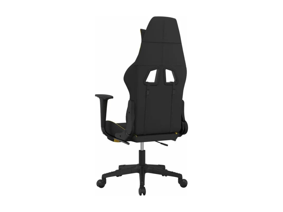 Chaise de jeu avec repose-pied Noir et jaune Tissu