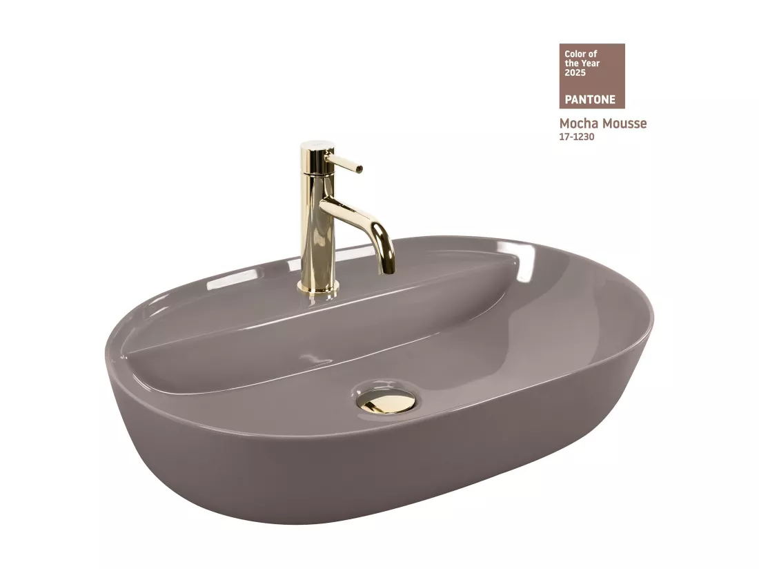 Vasque À Poser Rea Aura 61 Shiny Beige