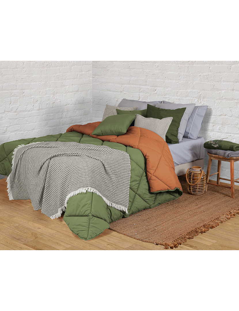 Bicolor Olive Green Duvet