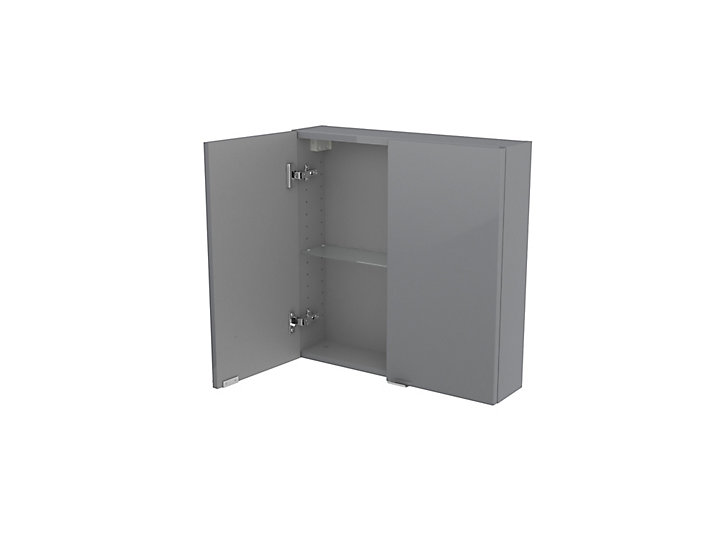 Armoire de salle de bains faible profondeur GoodHome Imandra gris L.60 x H.60 x P.15 cm