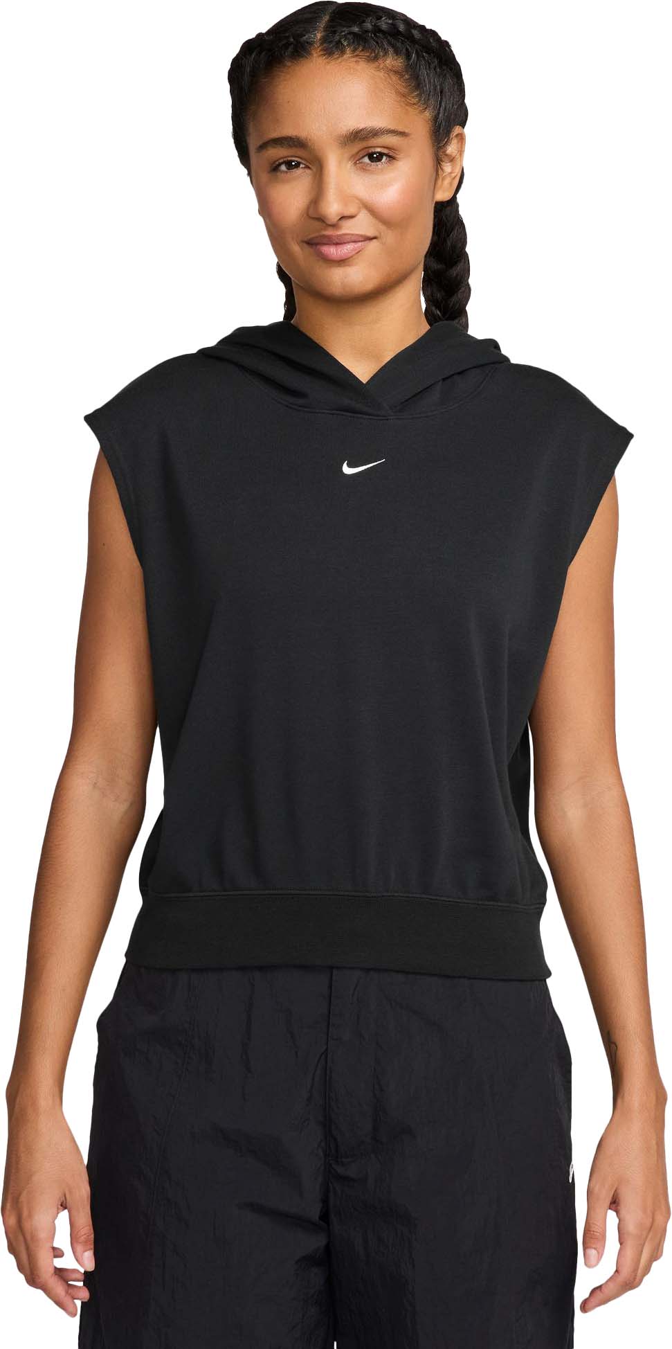 Sportswear Chill Terry SS Cropped Hoody Dame 010/Black/Sail