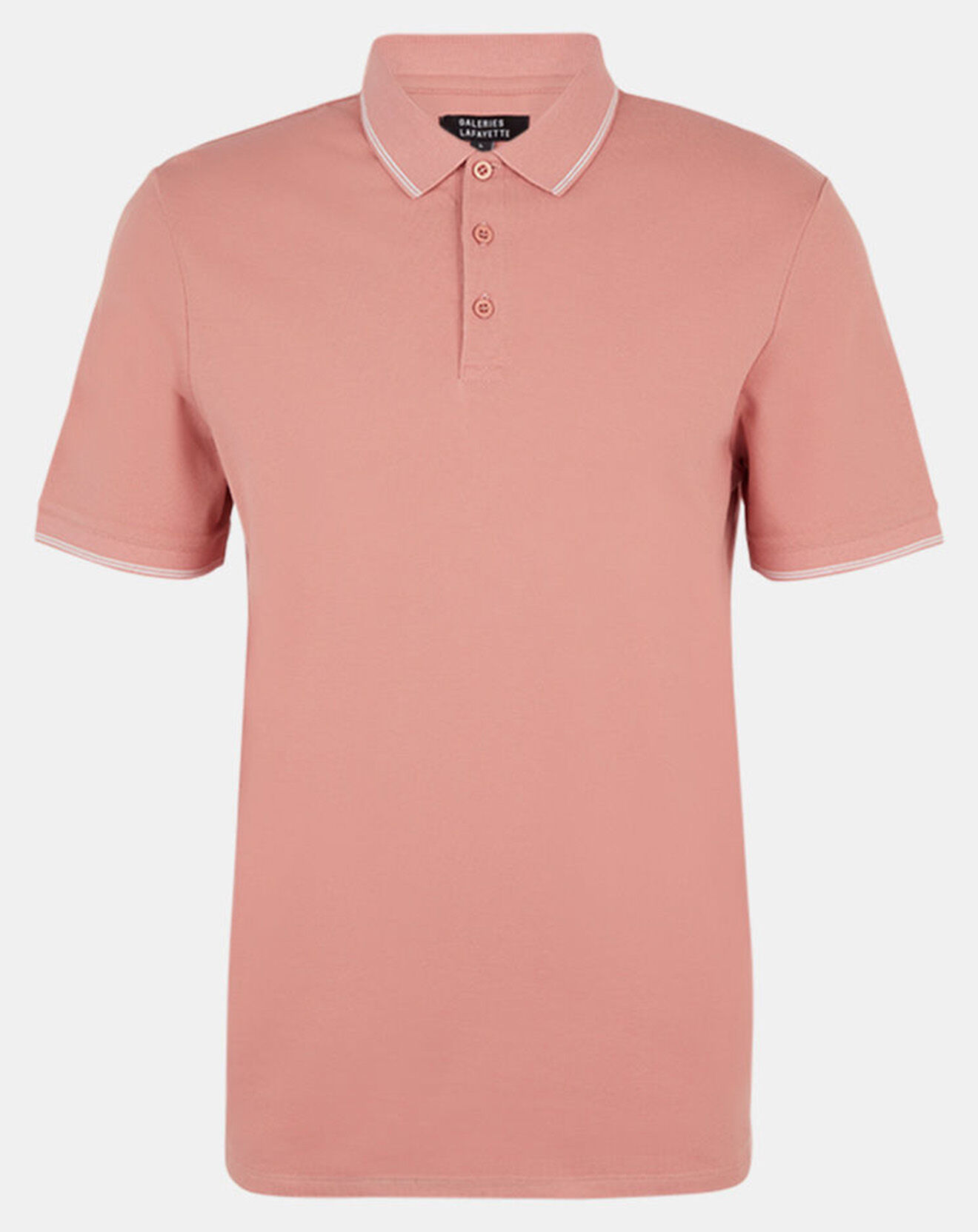 Galeries Lafayette Polo en Coton piqué Boslim rose clair