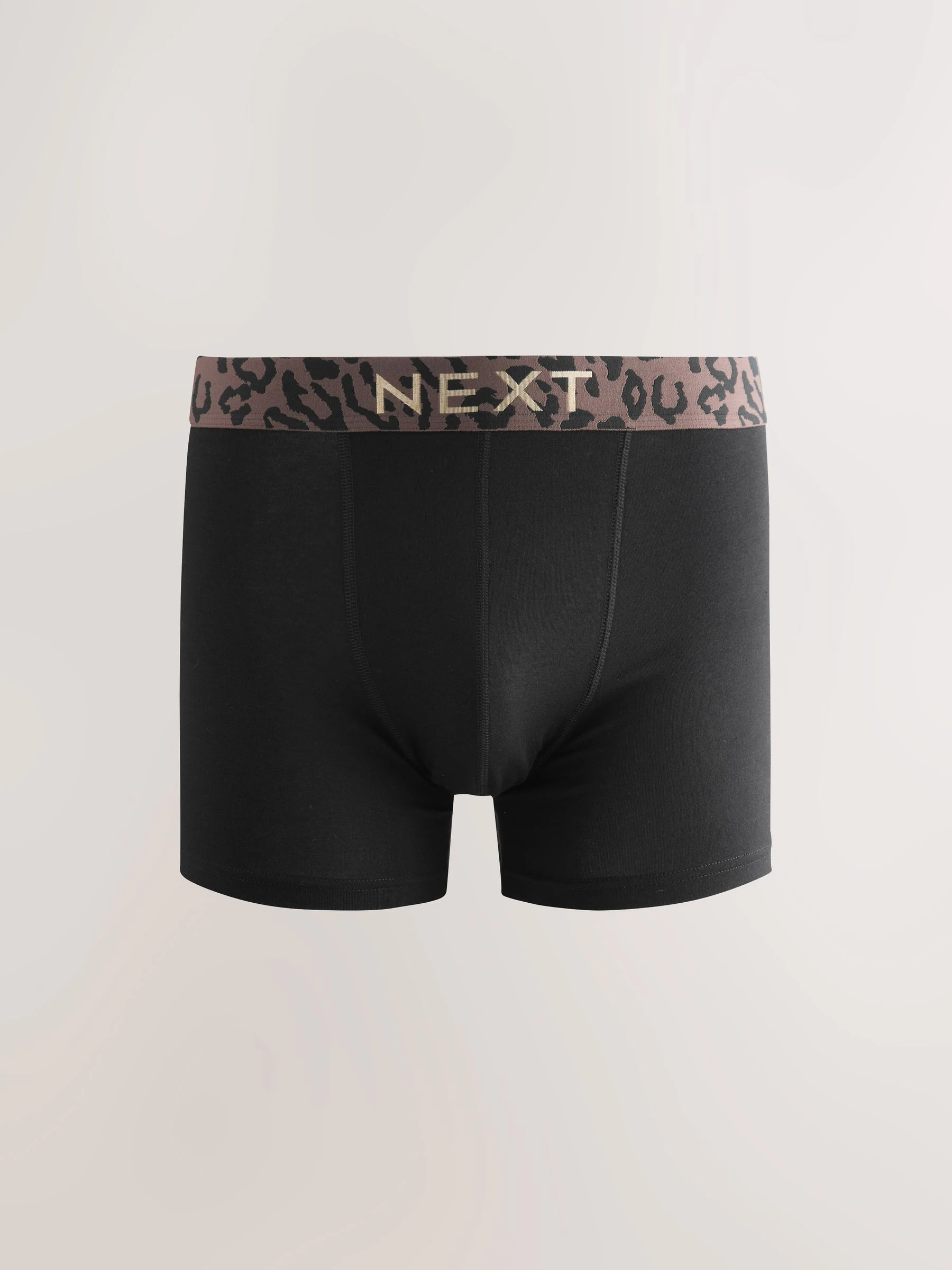 Zwarte tailleband met dierenprint - Verpakking van 5 trunks boxer