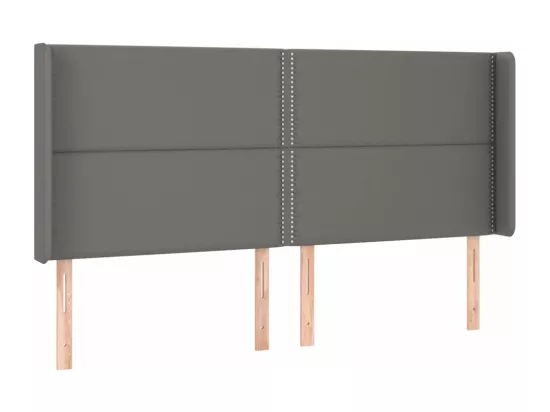 Sommier tapissier et matelas et LED Gris 180x200 cm Similicuir