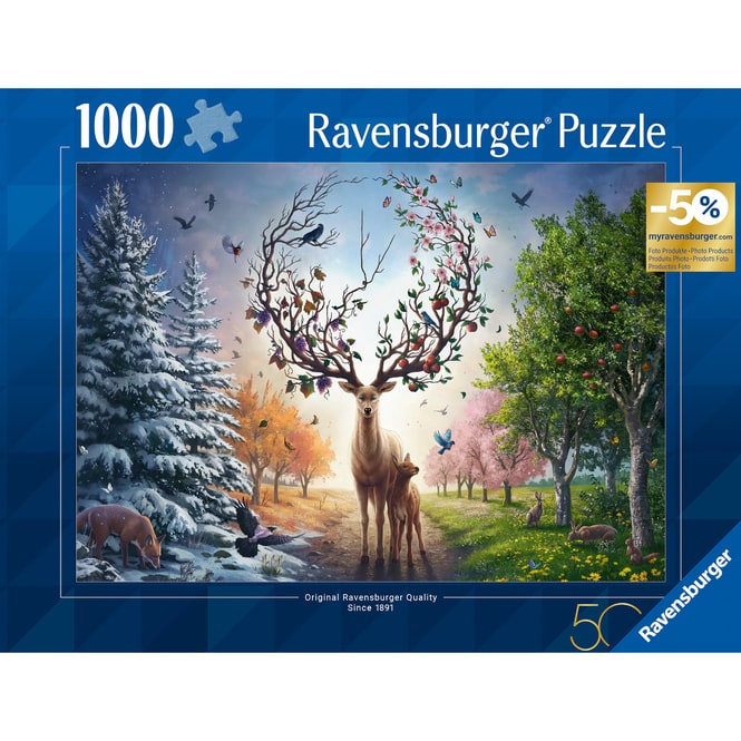 Puzzle - Der magische Hirsch und die vier Jahreszeiten - 1000 Teile