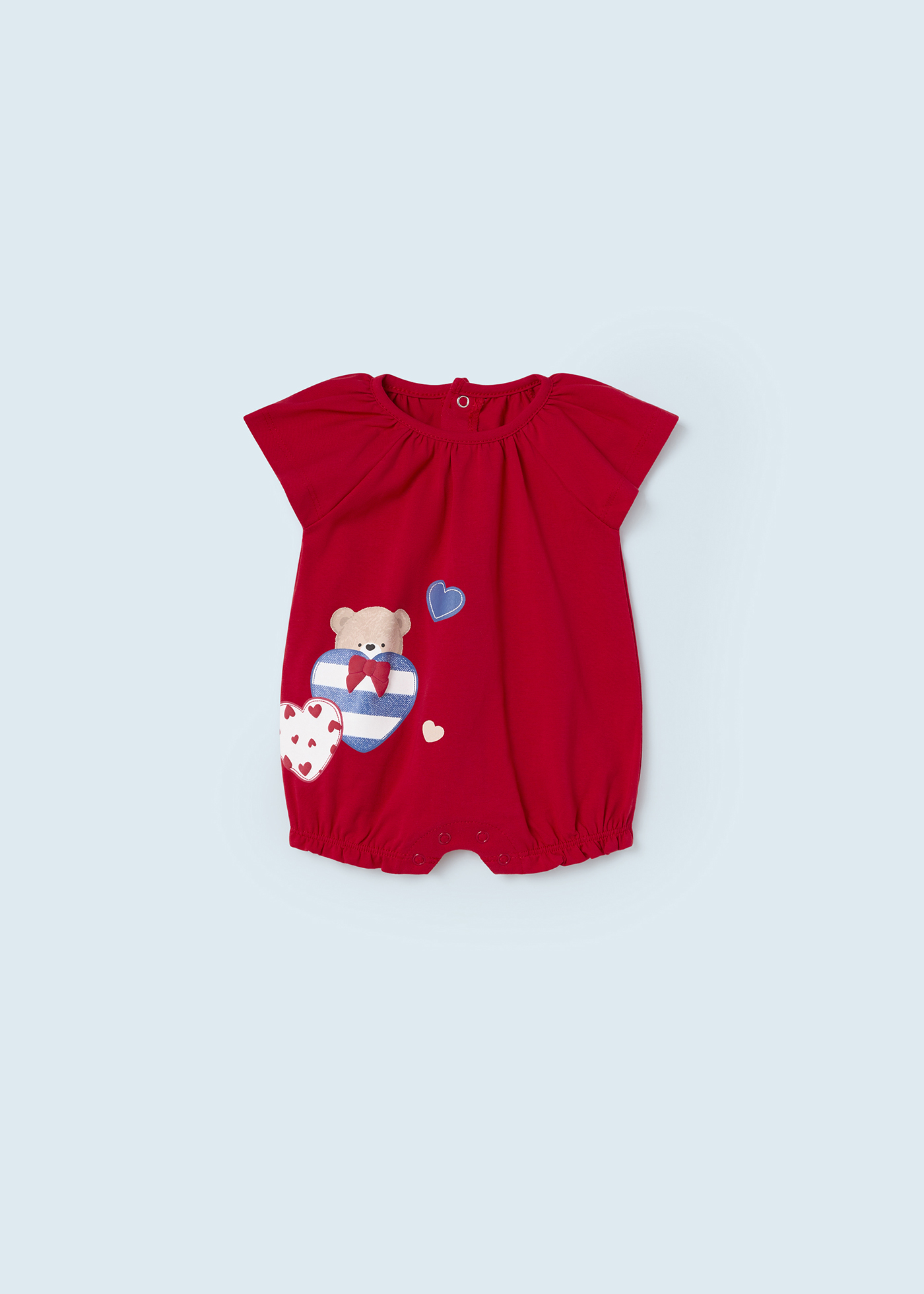 Conjunto de 3 pijamas curtos de algodão sustentável para recém-nascidos.