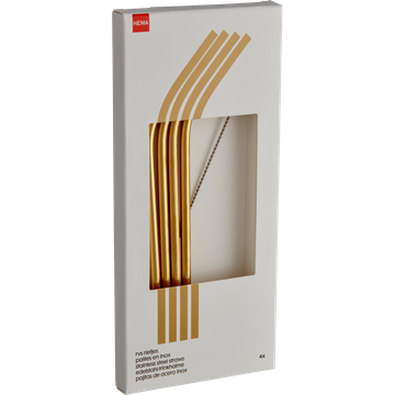 HEMA RVS Rietjes 4 Stuks