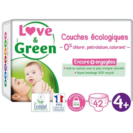 Couches écologiques   Blanc        T4+   de               Love & Green