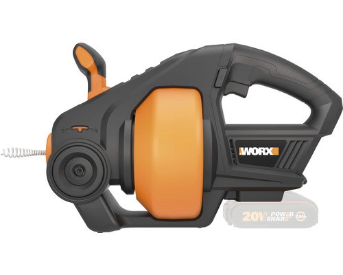 WORX 20V 7mm/7,6m snoerloze afvoerontstoppingsspiraal WX891.9 + GRATIS bonusartikel 20V accu WA3644 (4,0Ah)