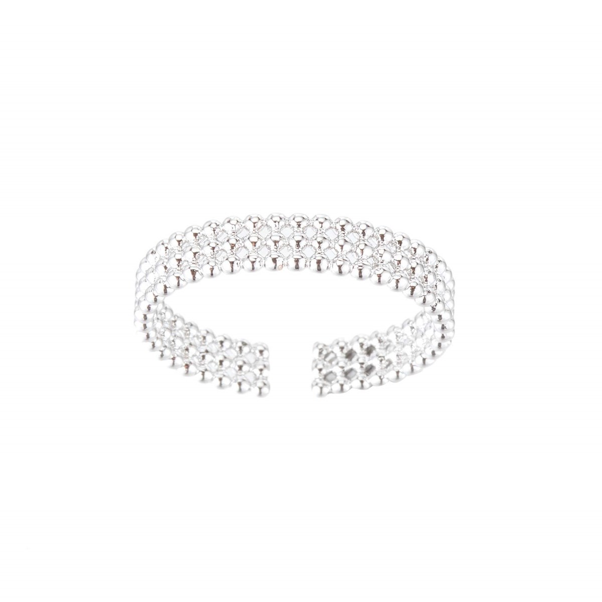 Bague Perles argentées