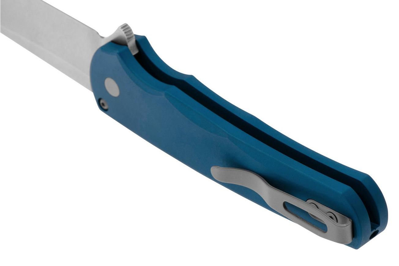 Pro-Tech Malibu 5401-BLUE Stonewashed MagnaCut Reverse Tanto, Blue Aluminum zakmes