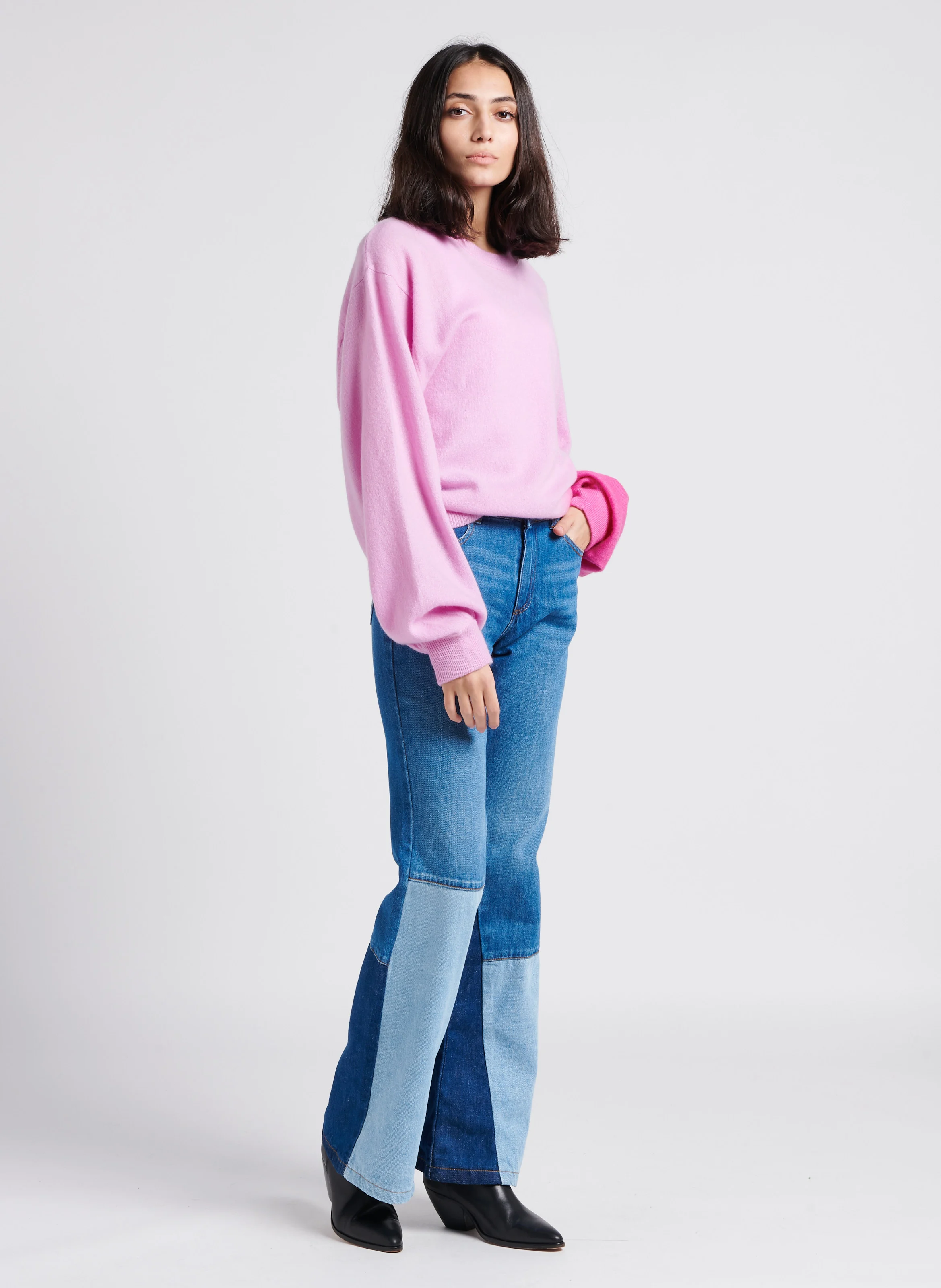 MELLON - Pull col rond en cachemire| Rose