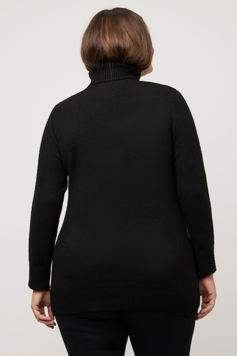 Pullover, Schriftmotiv, Rollkragen, Langarm
