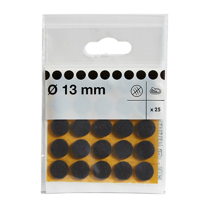 Patin en feutre auto-adhésifs Diall 13 mm x 25, marron
