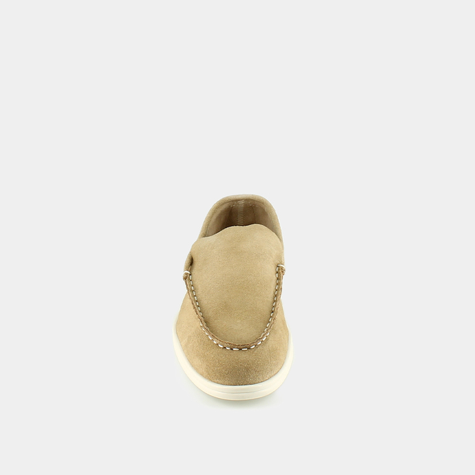 Mocassins à bouts fermés  en croute beige