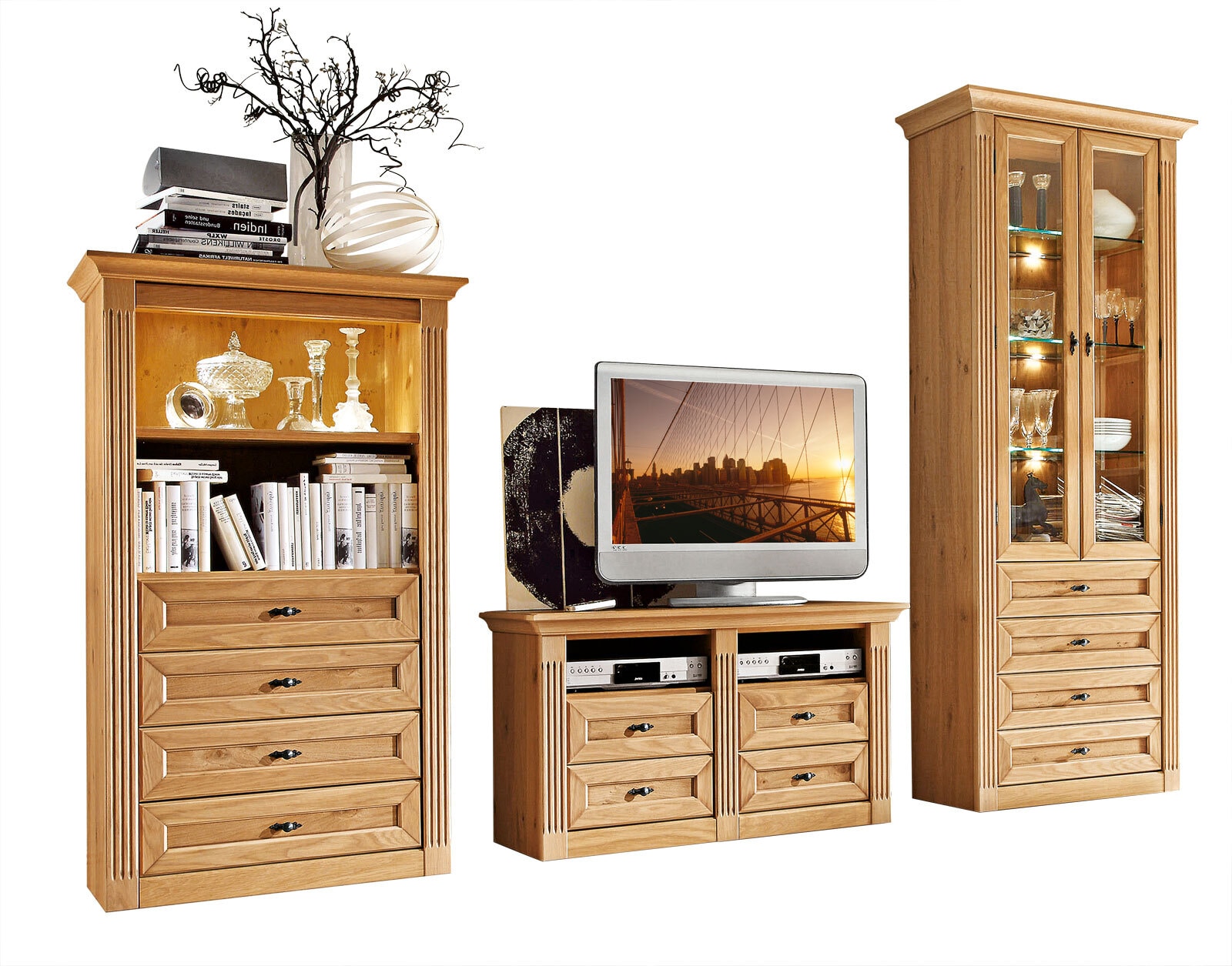 Wohnwand MAISON 350 x 226 x 40 cm in Braun