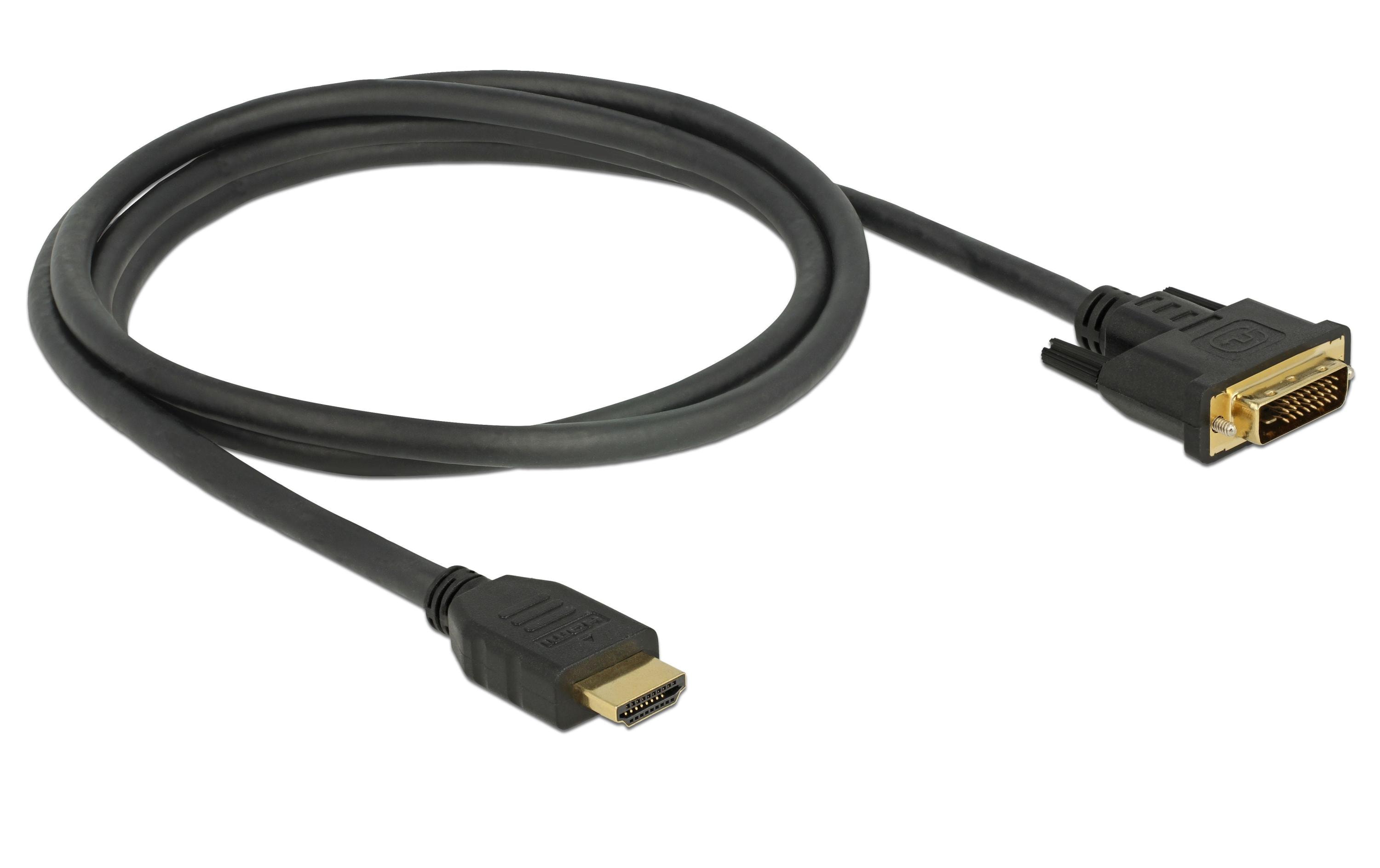 Kabel HDMI – DVI, 1.5 m, bidirektionalDelock HDMI zu DVI 24+1 Kabel bidirektional 1.5 m