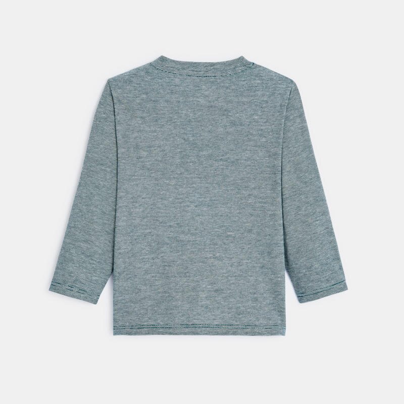 T-shirt fines rayures sanglier vert bébé garçon Vert