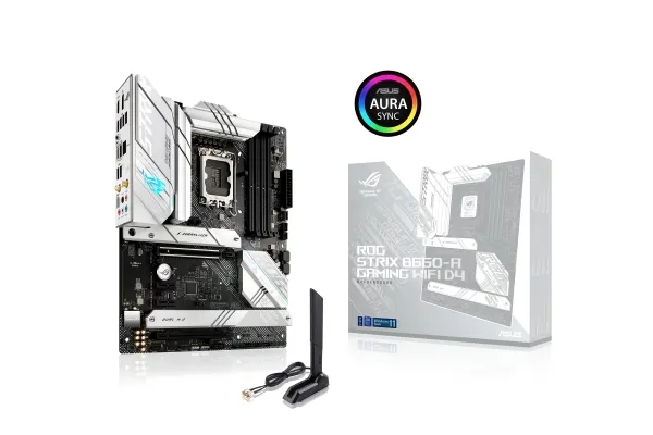 ASUS ROG STRIX B660-A GAMING WIFI D4 - Bundkort - ATX - LGA1700 sokkel - B660 Chipset - USB-C Gen 2x2, USB 3.2 Gen 1, USB-C Gen1, USB 3.2 Gen 2, USB-C Gen2 - 2.5 Gigabit LAN, Wi-Fi 6, Bluetooth - onboard grafik (CPU påkrævet) - HD Audio (8-kanaler)