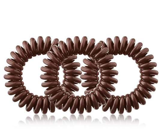 Invisibobble Power Haargummi-Ring mit gestärkter Spiralform Pretzel Brown 3-Stück