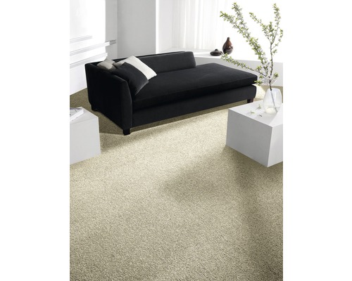 Velours tapijt Verona, kleur 130 beige, 400 cm breed (per meter verkocht)