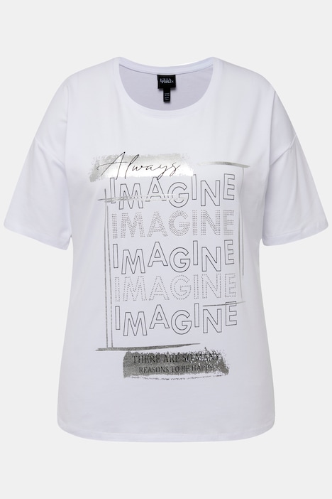 T-Shirt, Imagine, Ziersteine, Rundhals, Halbarm