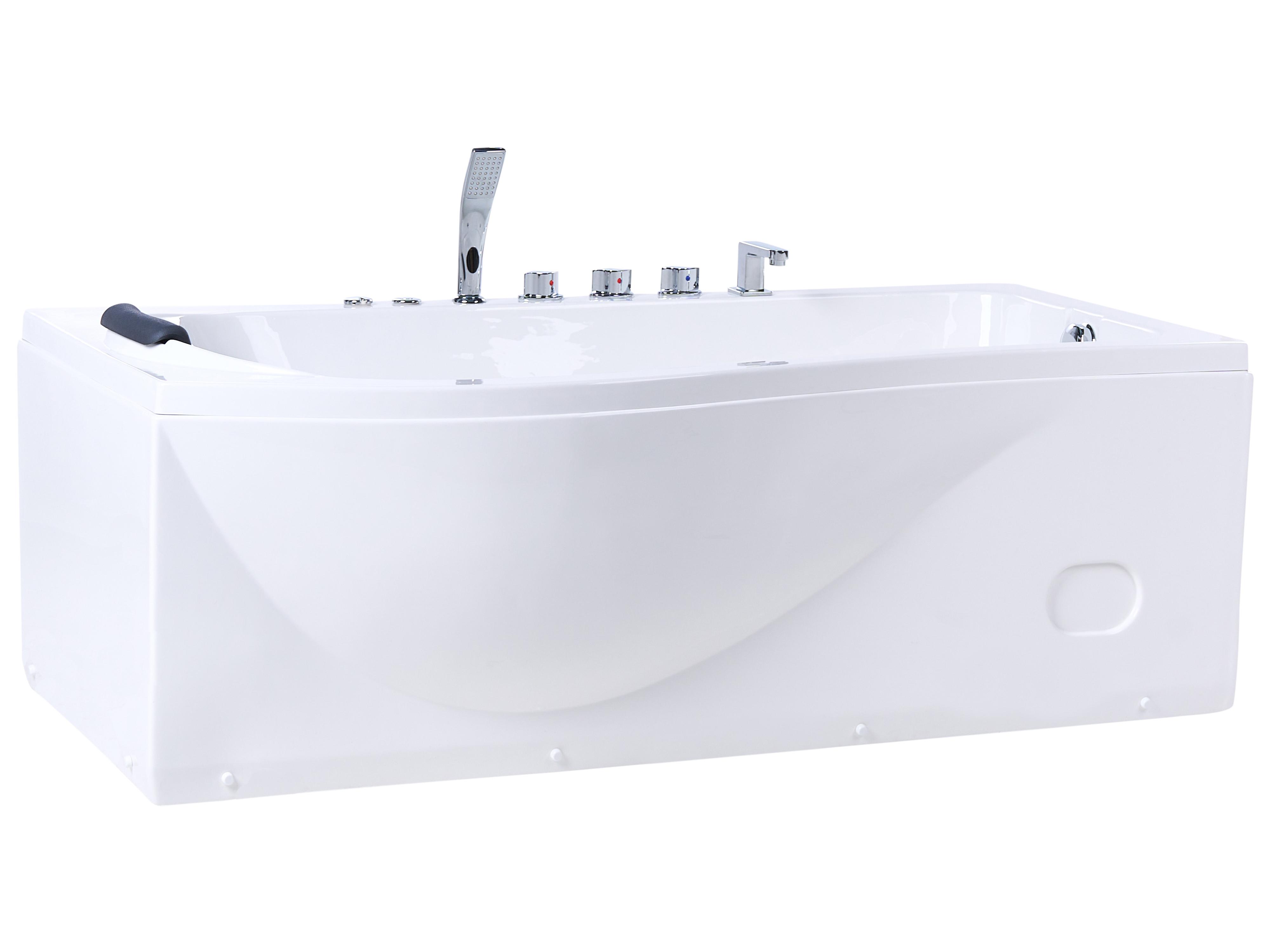 Hoek bubbelbad met LED POZUELOS 170 x 90 cm Wit