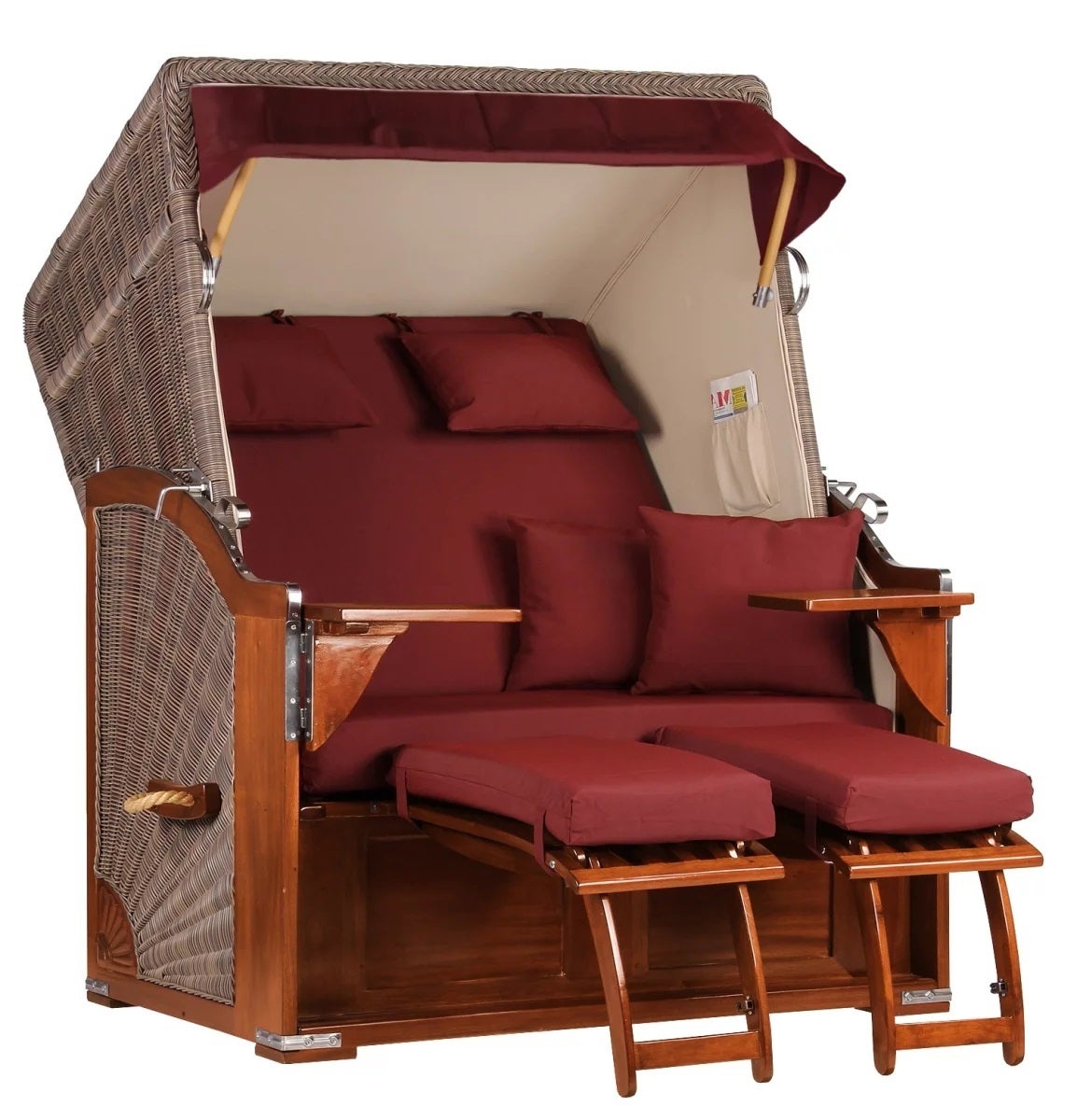 Strandstoel Nordstrand mahonie PE grijs design 550
