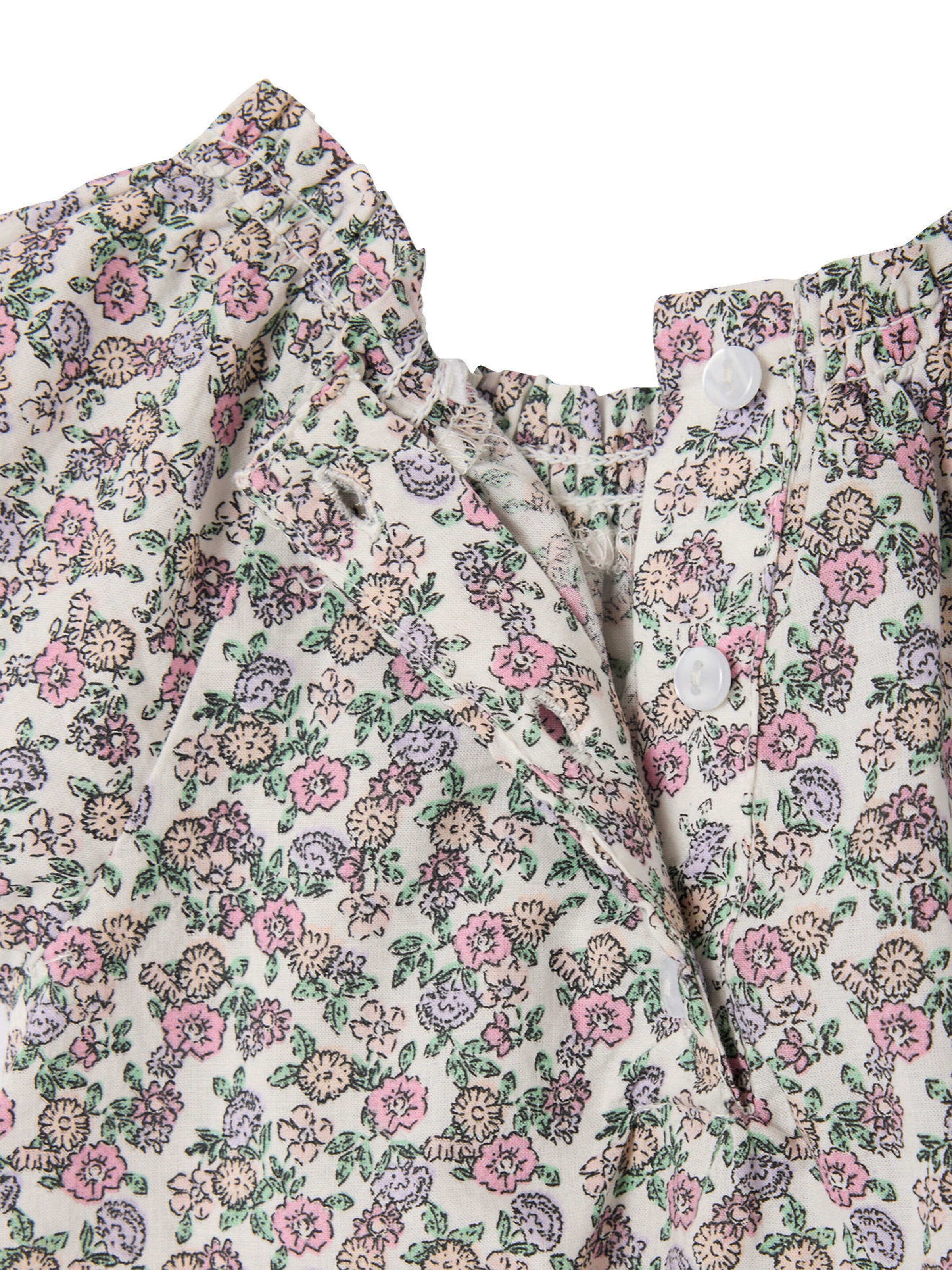 Vertbaudet Mädchen Baby Bluse mit Blumenmuster wollweiß