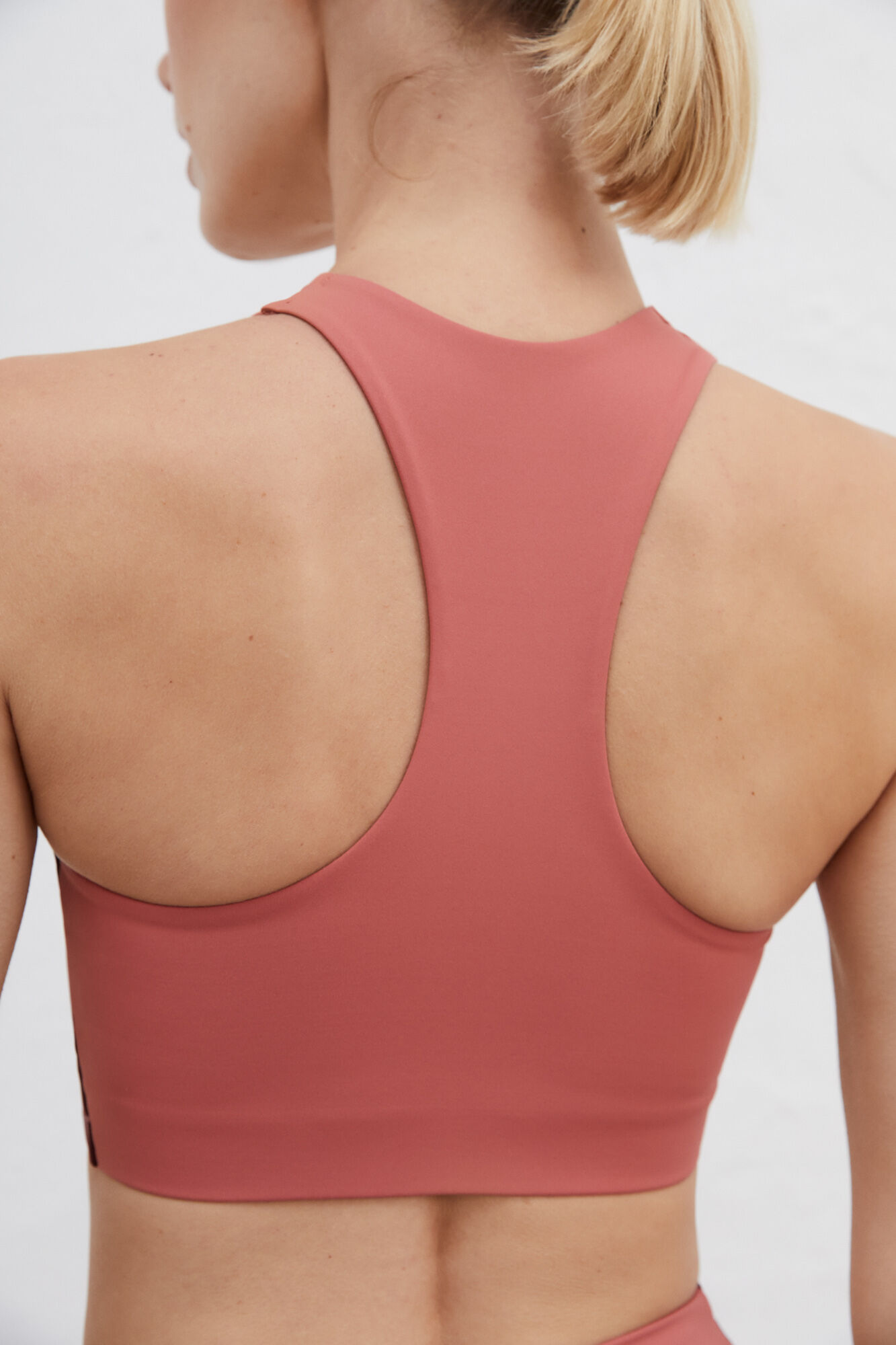 Sutiã esportivo rosa 4D com alças no pescoço - Rosa