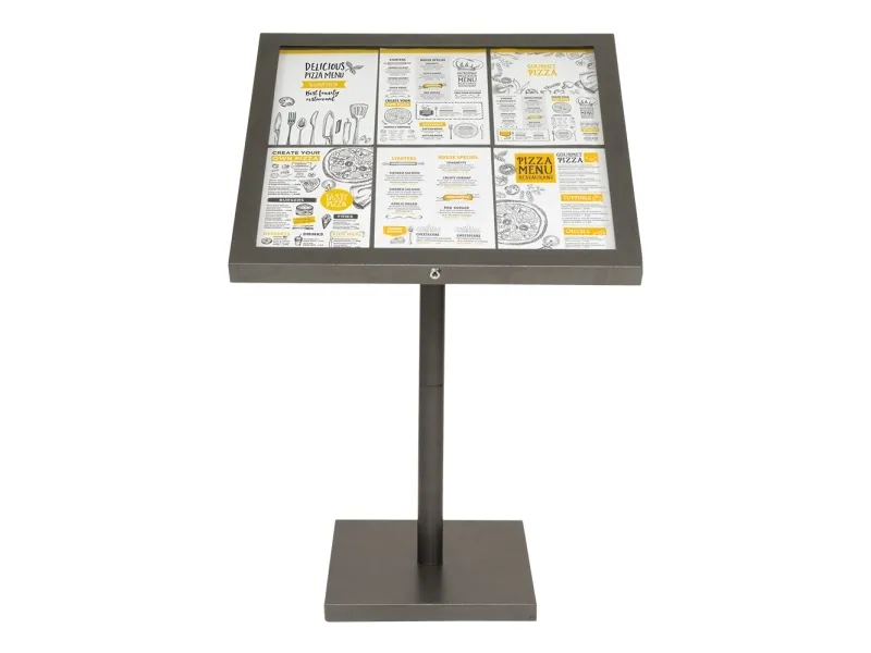 Securit® COATED STEEL LED informationsdisplay 95 til 6xA4, sort - komplet kit