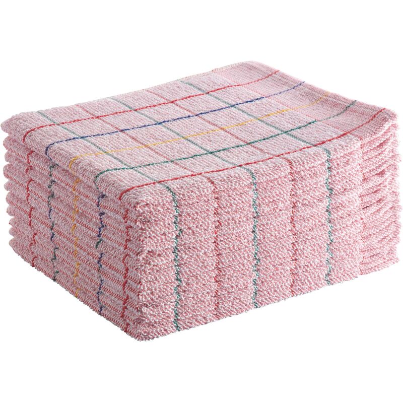 Serpillière bouclée absorbante rose - Paquet de 10