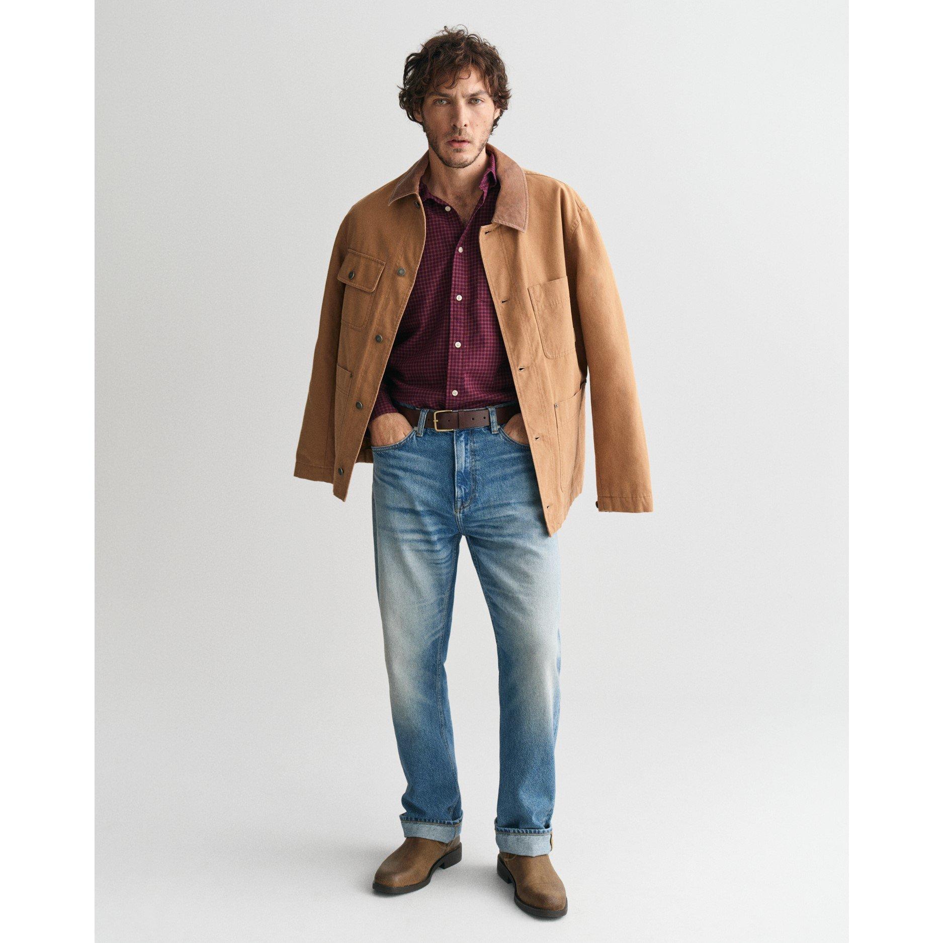 Gant REG MICROCHECK FLANNEL SHIRT WINE R