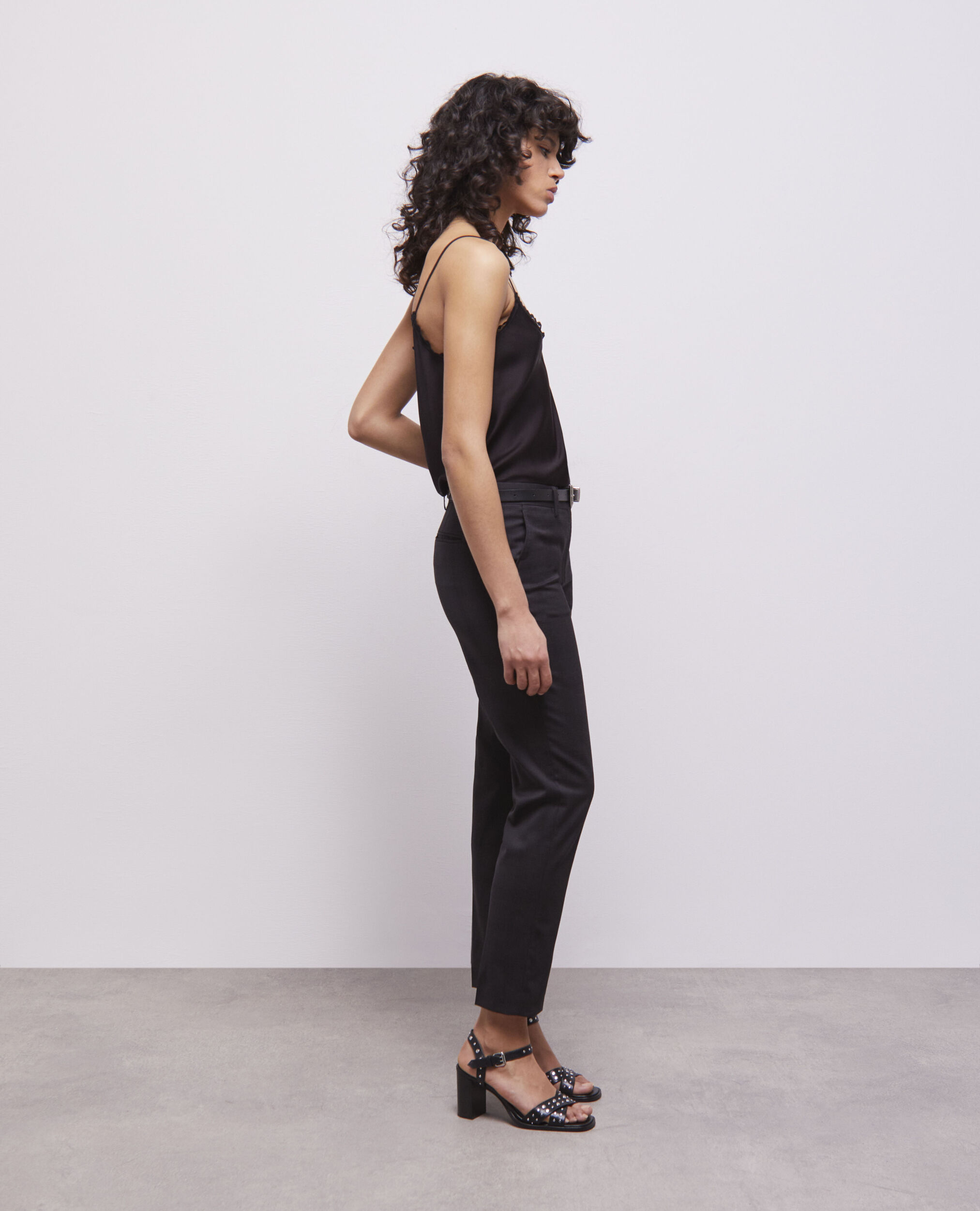 Pantalon de costume en laine noir