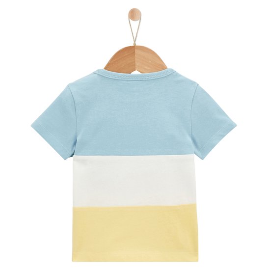 Sweet Summer T-shirt manches courtes à rayures   jaune et bleu        de               P'tit bisou