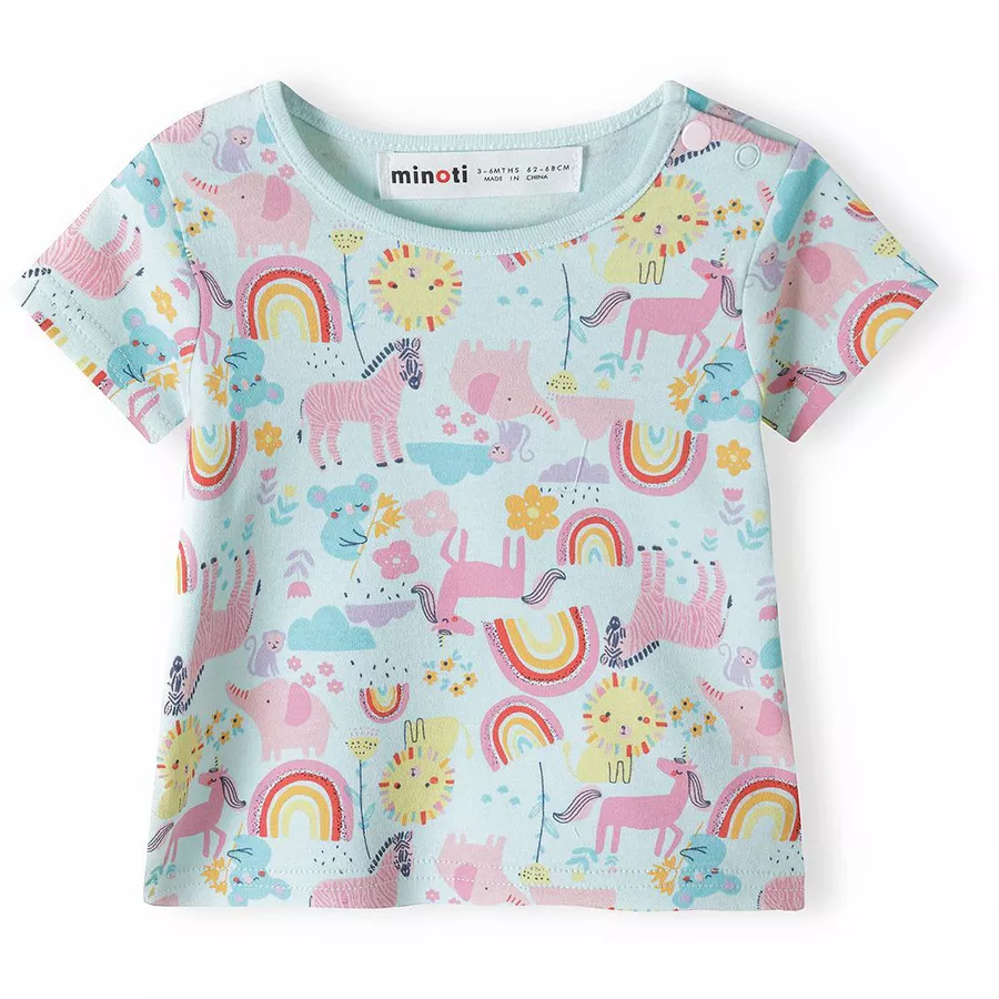 MINOTI 2er-Pack T-Shirts AquamarinHellrosa