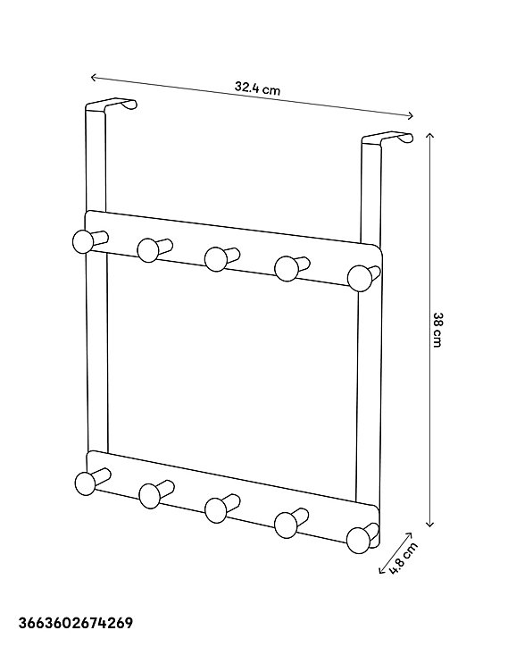 Support pour porte 2x5 têtes Koros chrome GoodHome