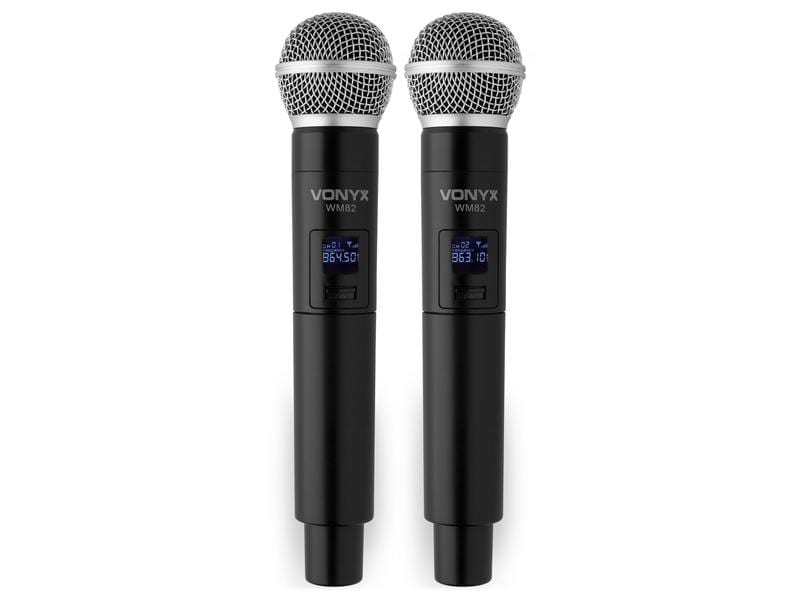 Vonyx WM82 Set UHF-2-Kanal-Mikrofon Set mit Handmikrofon