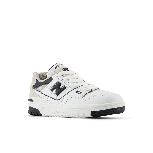 New Balance 550 Kids Sneakers, White/Black, 35
