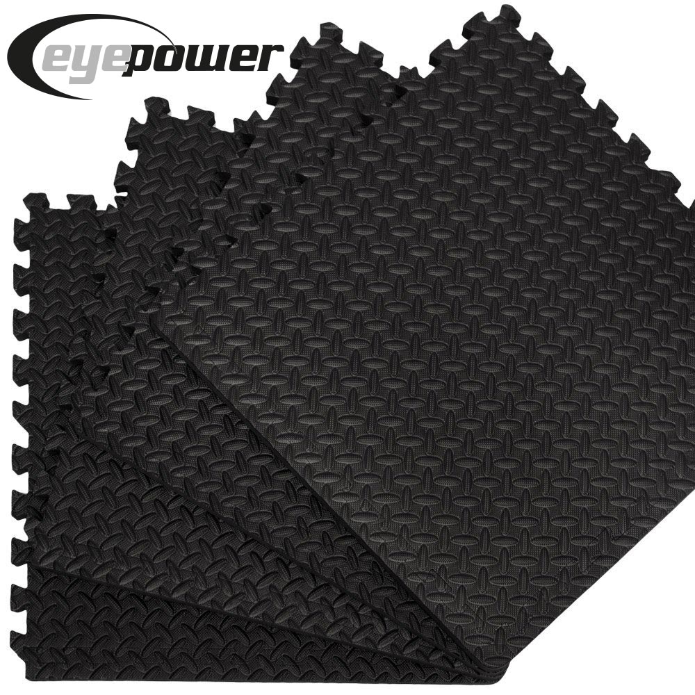 Set van 4 vloermatten met randen - 63x63x1cm trainingsmatten