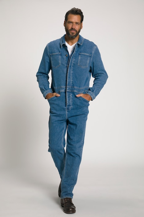 Overall, Denim, Workwear, Brusttaschen, Langarm