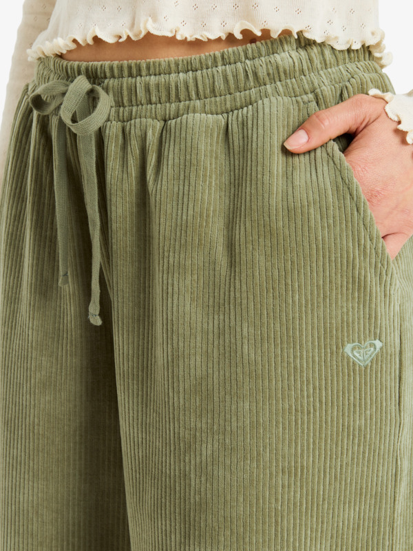 Lekeitio Knit Easy Wear/Coupe confortable - Pantalon en velours côtelé Vert Femme