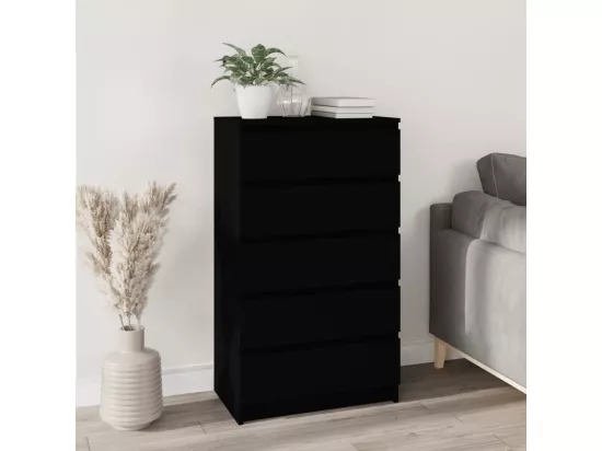 Commode Noir 60x36x103 cm Bois d'ingénierie