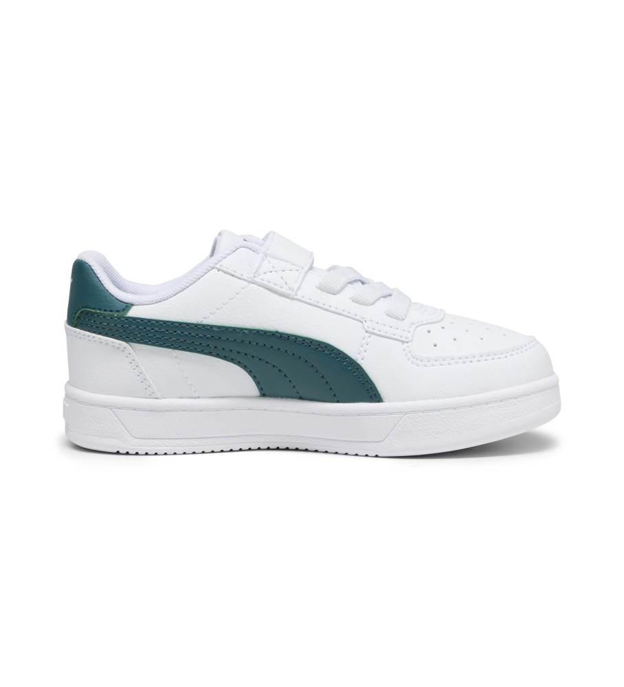 Tênis Puma Caven 2.0, branco e verde.