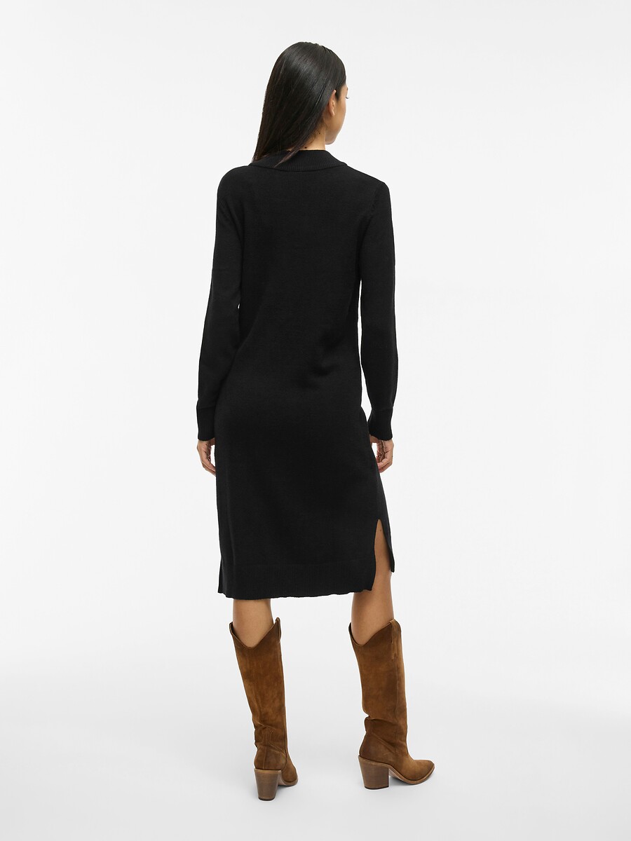 VILA<br>Vestido de malha midi, em tricô fino, com gola alta