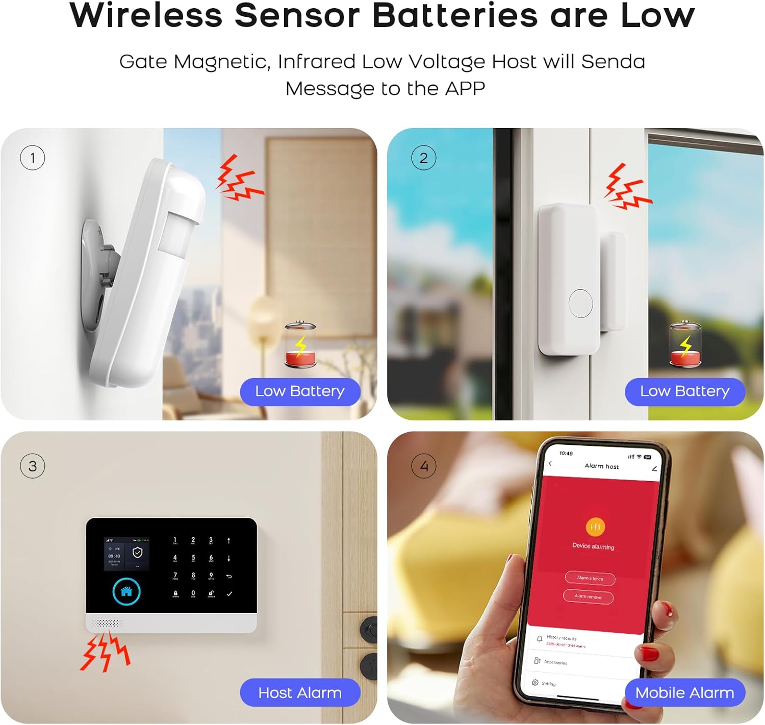 PGST GSM 4G Alarmanlage 14-teiliges, Smart Home Alarmanlage Haus mit APP, WLAN Alarmanlage Set mit Sirene,Kamera,Fenster Tür Sensoren und Fernbedienungen, Funktioniert mit Alexa