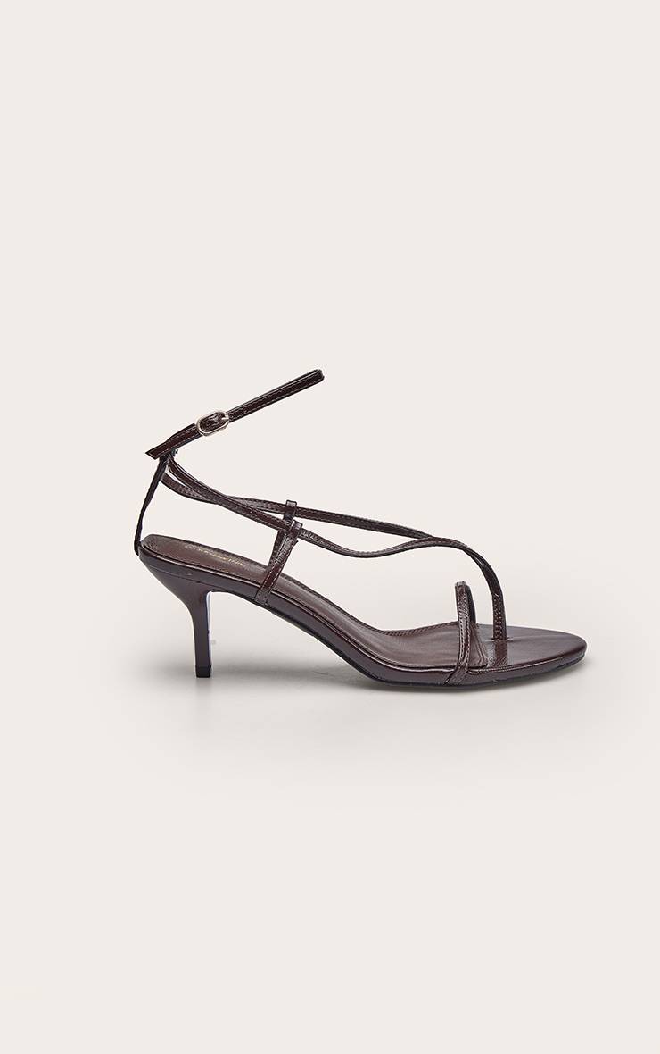 Chocolat Sandales À Talons Avec Brides Tong Et Effet Froissé