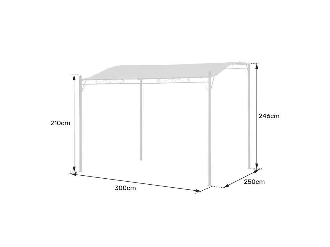Pergola murale 3 × 2,5m NICE beige - HAPPY GARDEN
