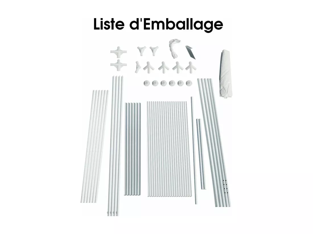 Tonnelle de Jardin 3 M x 6 M Étanche/Tente de Réception/Barnum en Tube Métal 6 Cordes à Vent et 12 Piquets, pour Fêtes Commercial Mariage, Blanc
